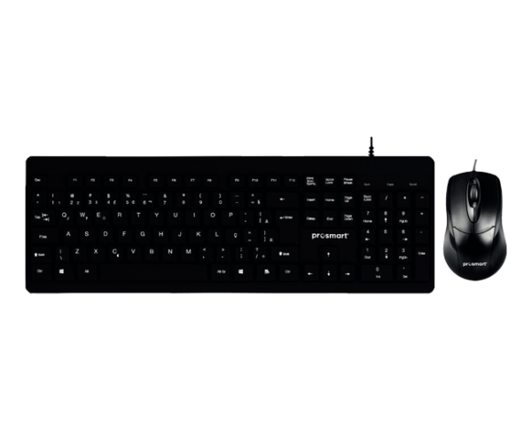 KIT TECLADO E MOUSE COM FIO USB